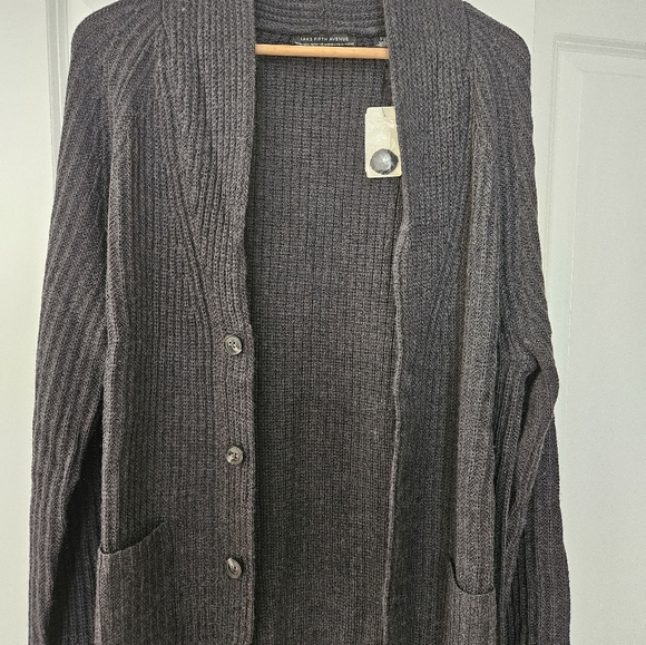 Saks Fifth Avenue Shawl collar cardigan sweater. Merino Wool. Size L. - Picture 4 of 12